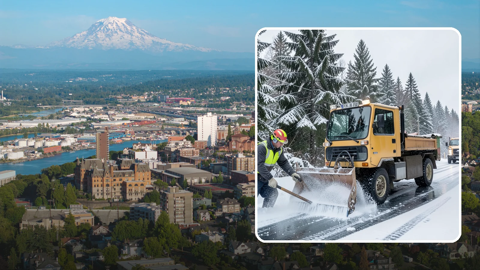 Salt Truck Service in Tacoma, Pierce County, WA - Our salt trucks spread granular deicer across lots and roads to melt ice and restore traction.