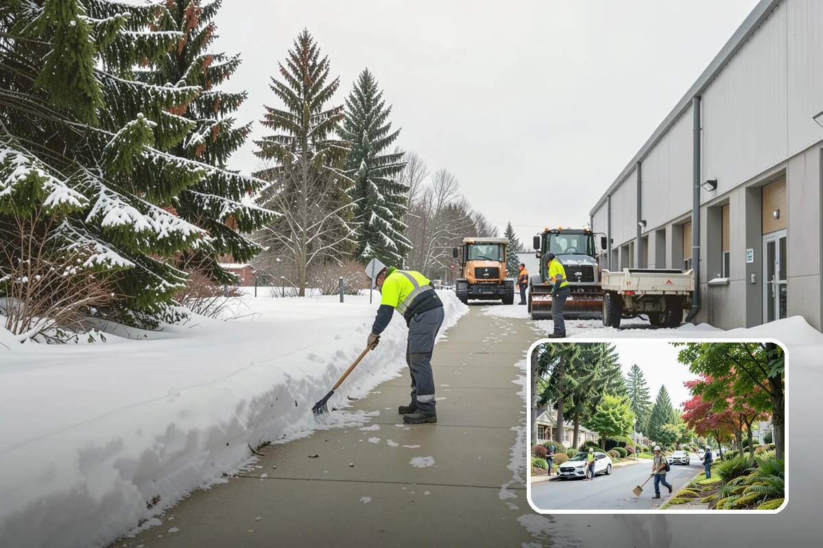 Sand Application in Beaux Arts Village, King County, WA - Provides traction even in the teens when deicers stall