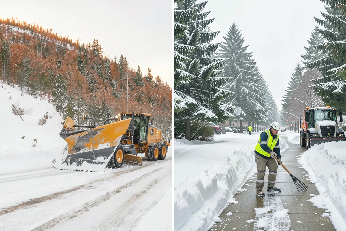 Sand Application in Black Diamond, King County, WA - Identify slopes, curves, and pedestrian routes needing grip