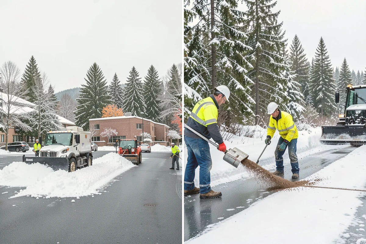 Sand Application in Brier, Snohomish County, WA - Identify slopes, curves, and pedestrian routes needing grip