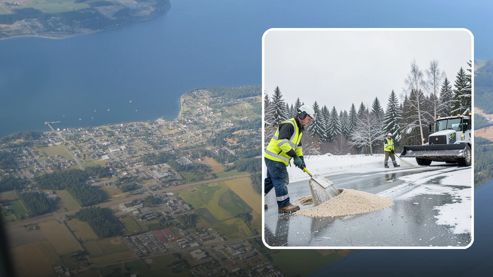 Sand Application in Coupeville, Island County, WA - Sand application delivers instant traction on packed ice and during the deep freezes where deicers alone lose their punch.