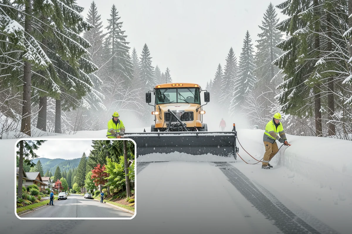 Sand Application in Darrington, Snohomish County, WA - Provides traction even in the teens when deicers stall