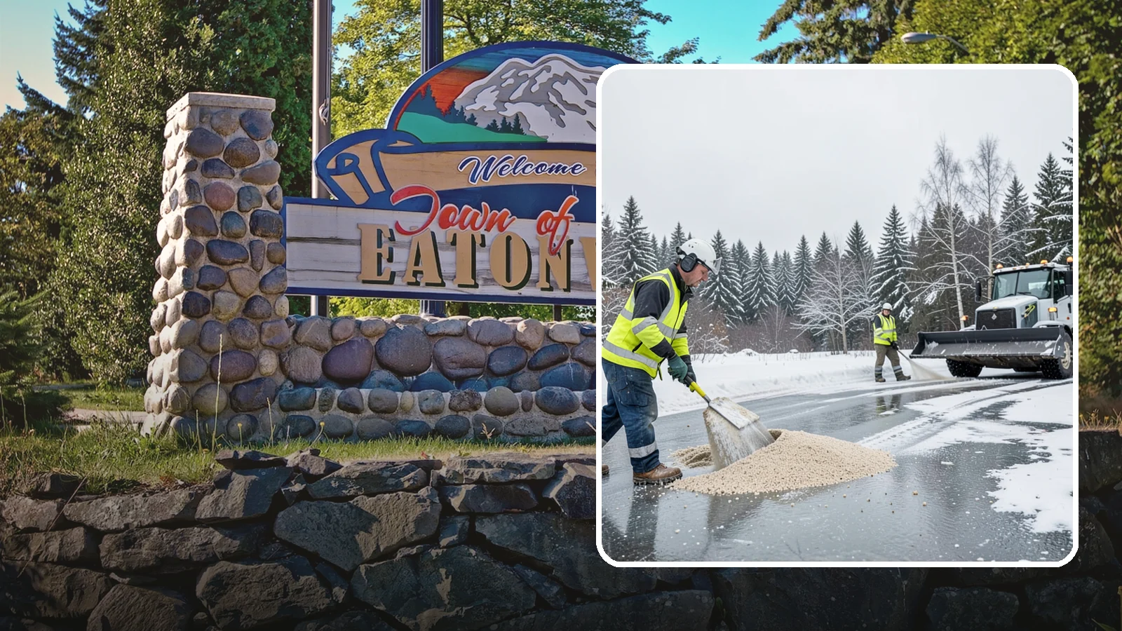 Sand Application in Eatonville, Pierce County, WA - Sand application delivers instant traction on packed ice and during the deep freezes where deicers alone lose their punch.