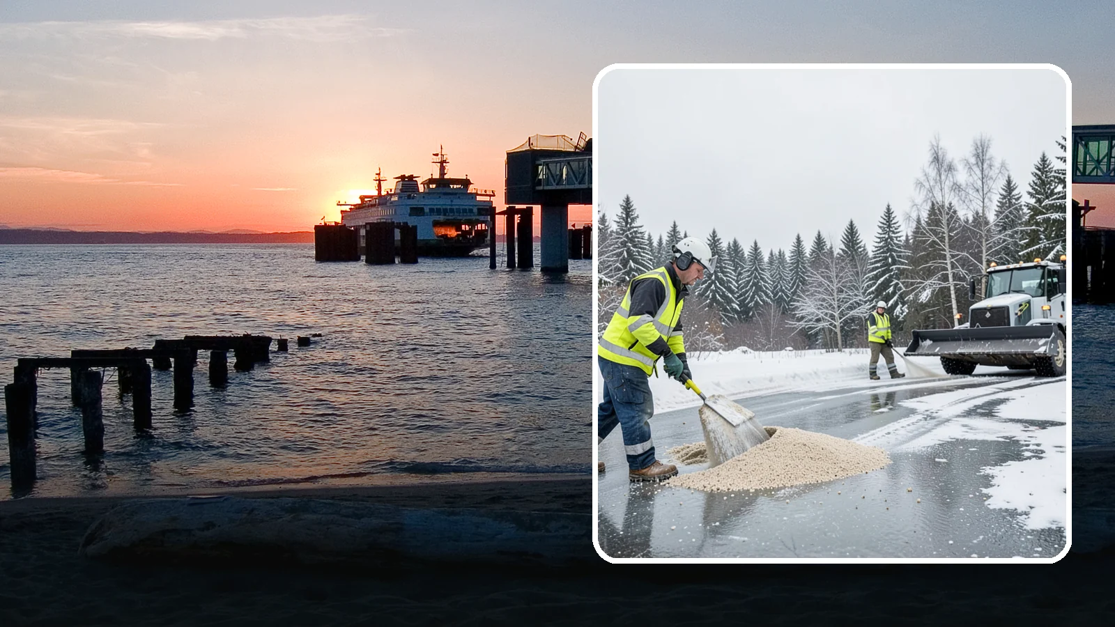 Sand Application in Edmonds, Snohomish County, WA - Sand application delivers instant traction on packed ice and during the deep freezes where deicers alone lose their punch.