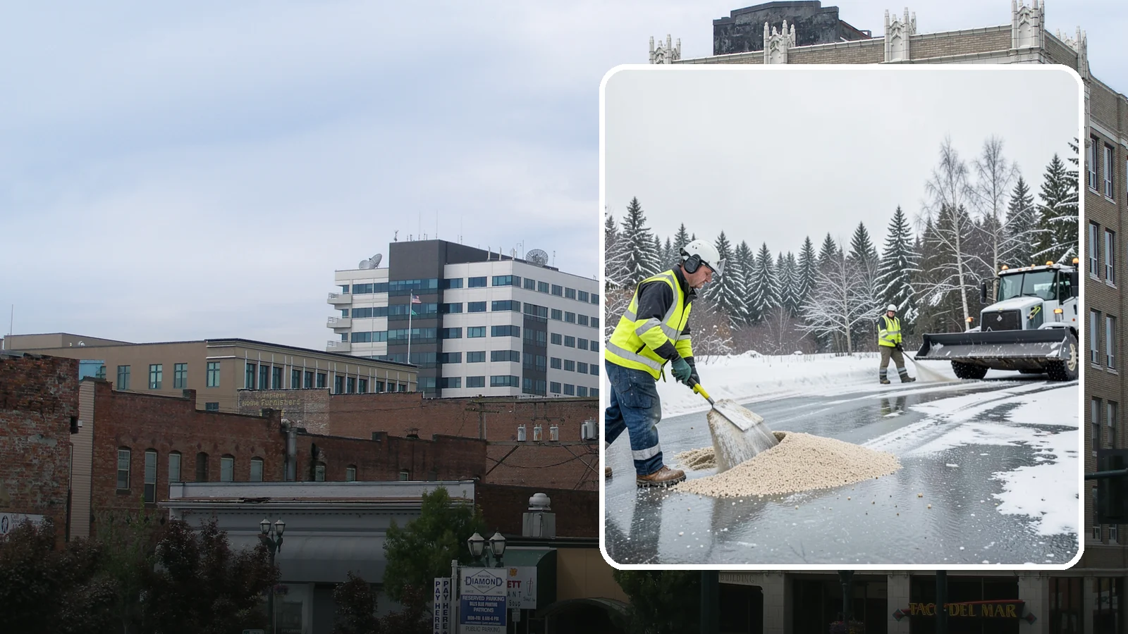 Sand Application in Everett, Snohomish County, WA - Sand application delivers instant traction on packed ice and during the deep freezes where deicers alone lose their punch.