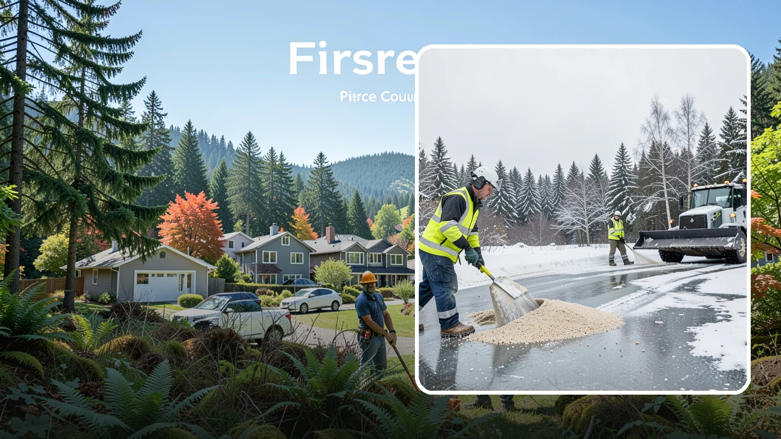 Sand Application in Fircrest, Pierce County, WA - Sand application delivers instant traction on packed ice and during the deep freezes where deicers alone lose their punch.