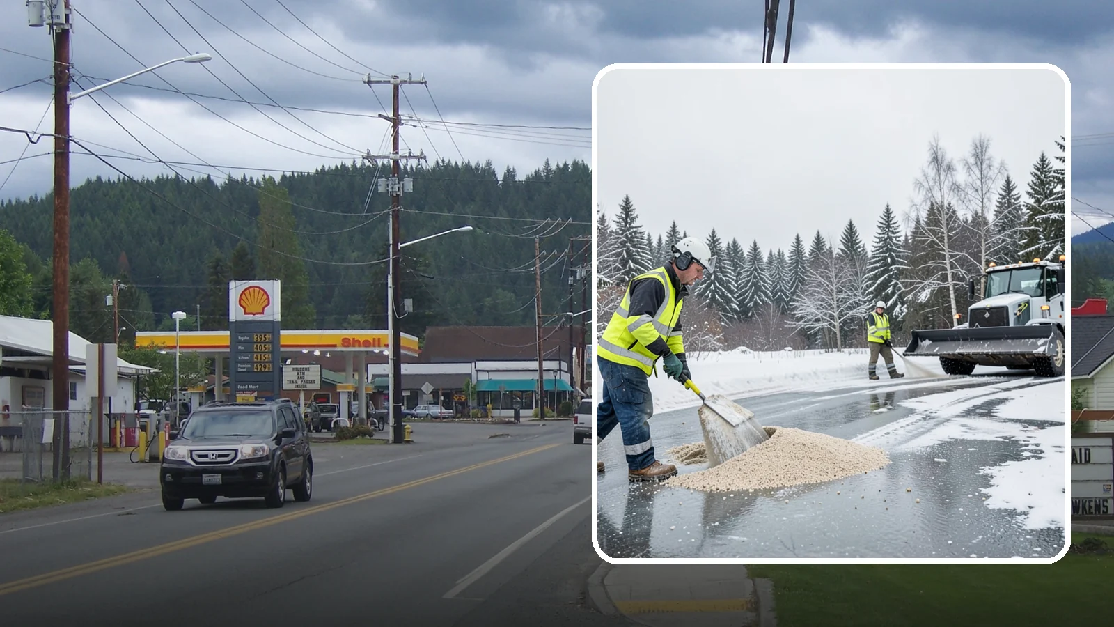 Sand Application in Granite Falls, Snohomish County, WA - Sand application delivers instant traction on packed ice and during the deep freezes where deicers alone lose their punch.