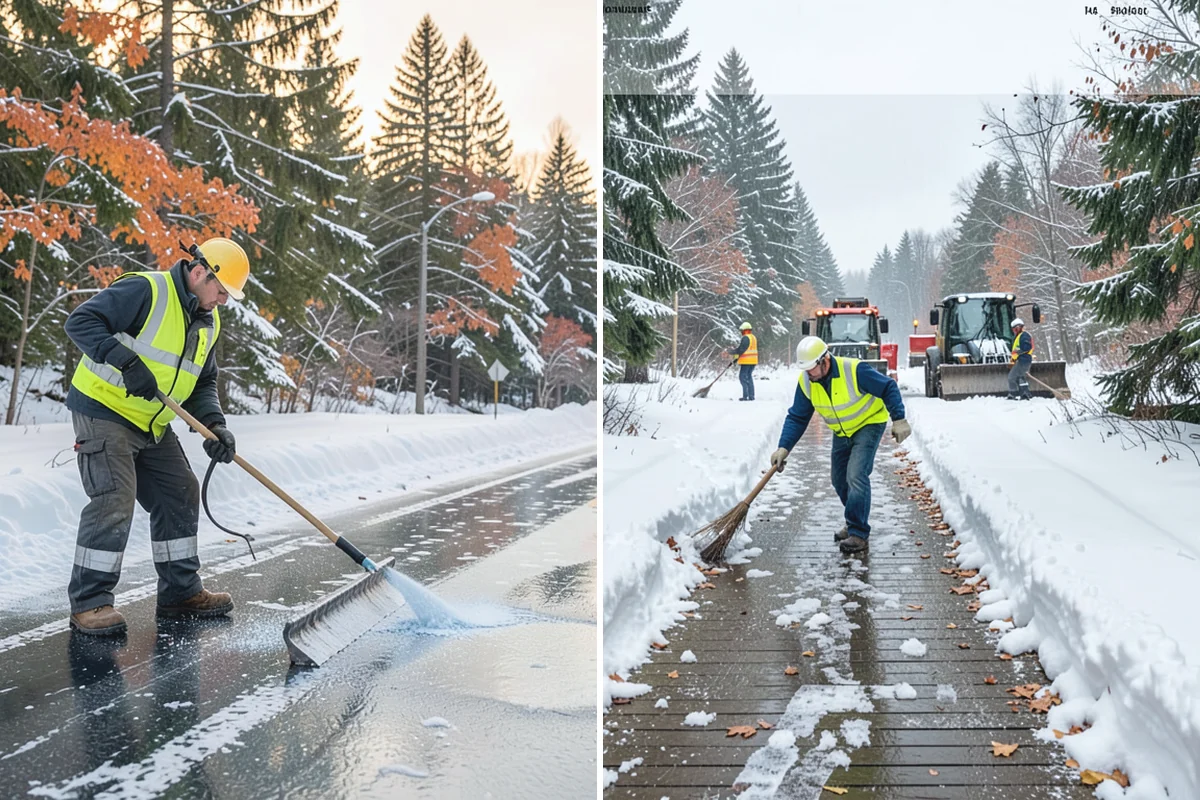 Sand Application in Granite Falls, Snohomish County, WA - Identify slopes, curves, and pedestrian routes needing grip