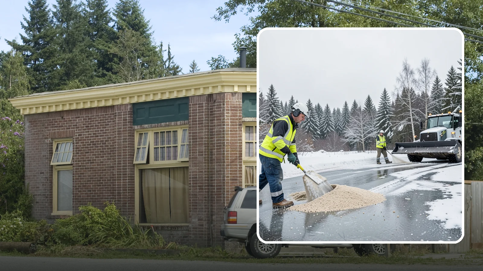 Sand Application in Hamilton, Skagit County, WA - Sand application delivers instant traction on packed ice and during the deep freezes where deicers alone lose their punch.