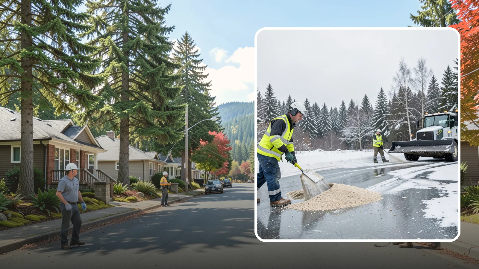 Sand Application in Hunts Point, King County, WA - Sand application delivers instant traction on packed ice and during the deep freezes where deicers alone lose their punch.
