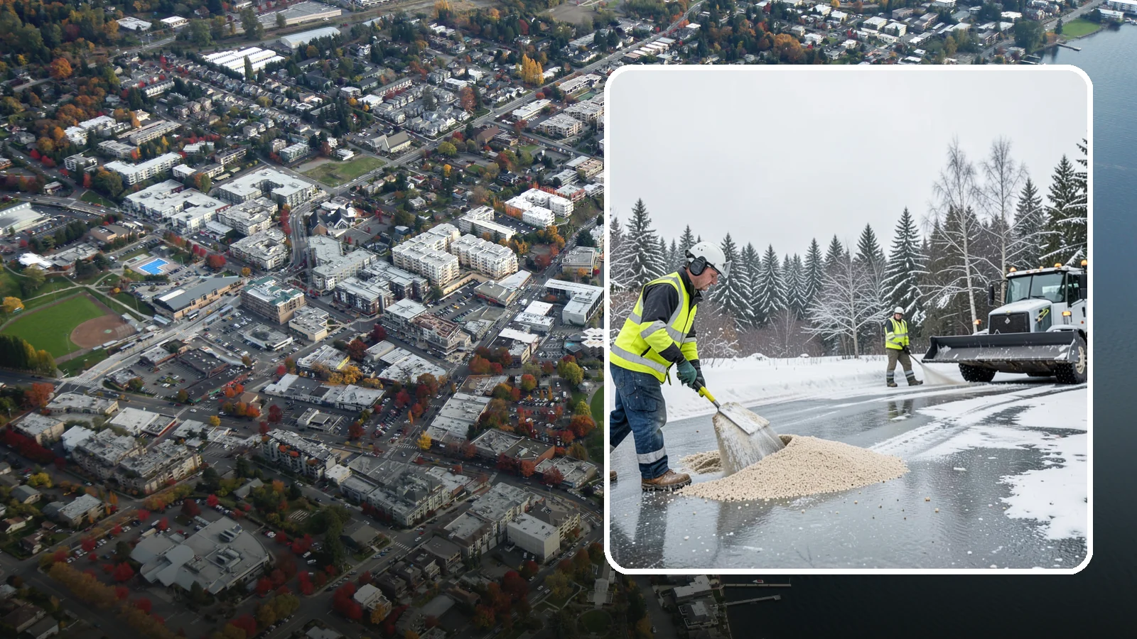 Sand Application in Kirkland, King County, WA - Sand application delivers instant traction on packed ice and during the deep freezes where deicers alone lose their punch.