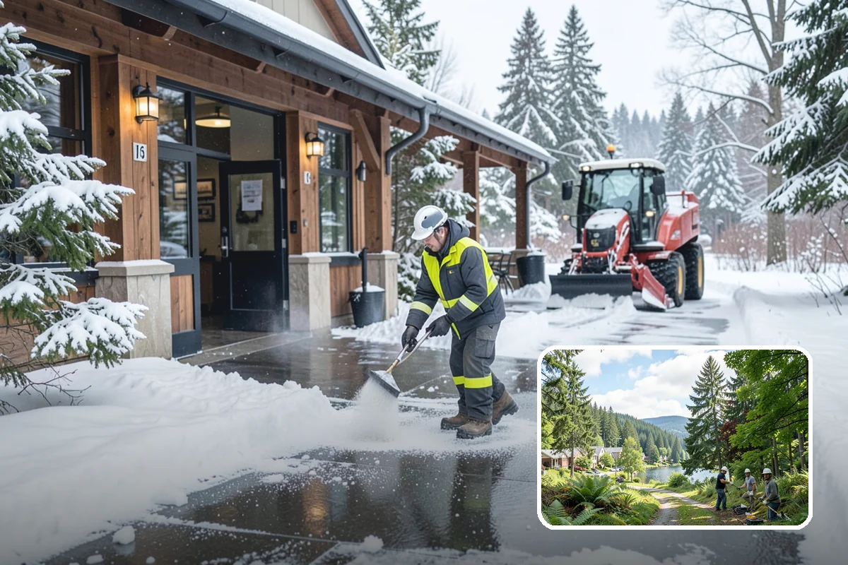 Sand Application in Lake Forest Park, King County, WA - Provides traction even in the teens when deicers stall