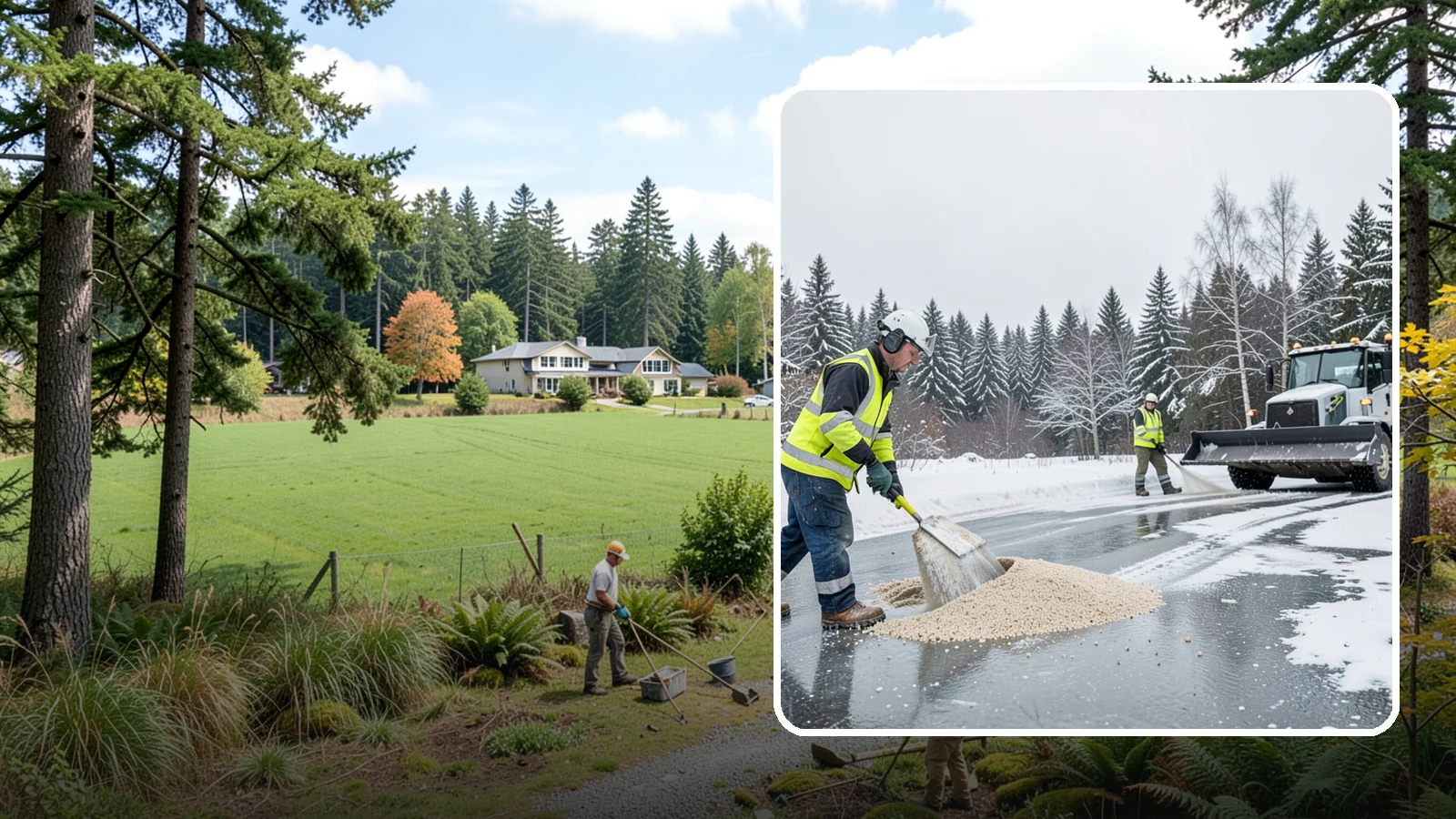 Sand Application in Lyman, Skagit County, WA - Sand application delivers instant traction on packed ice and during the deep freezes where deicers alone lose their punch.