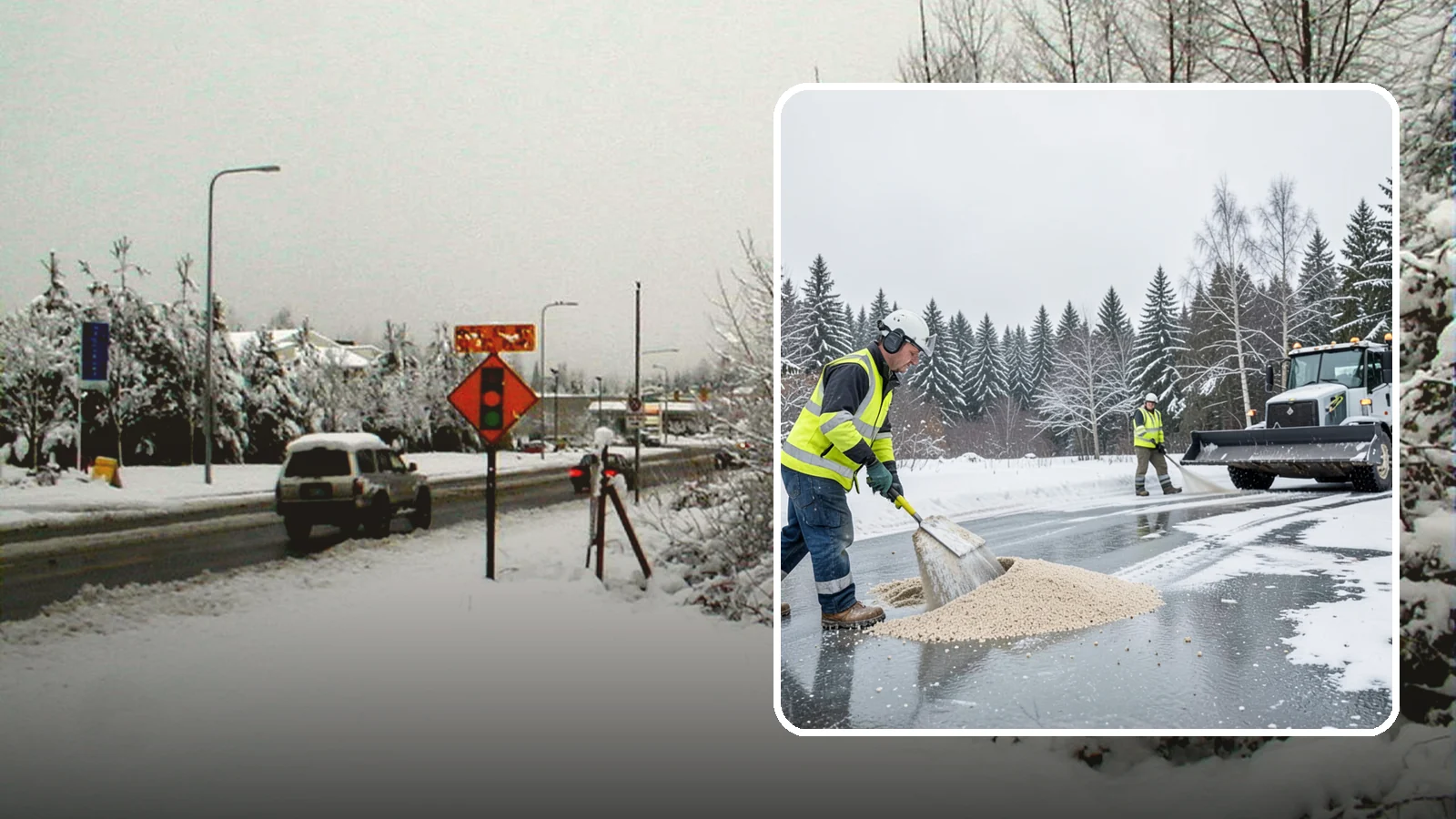 Sand Application in Newcastle, King County, WA - Sand application delivers instant traction on packed ice and during the deep freezes where deicers alone lose their punch.