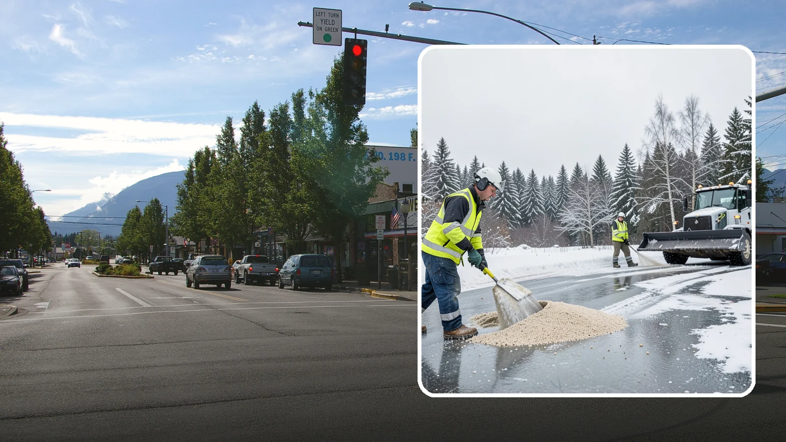 Sand Application in North Bend, King County, WA - Sand application delivers instant traction on packed ice and during the deep freezes where deicers alone lose their punch.