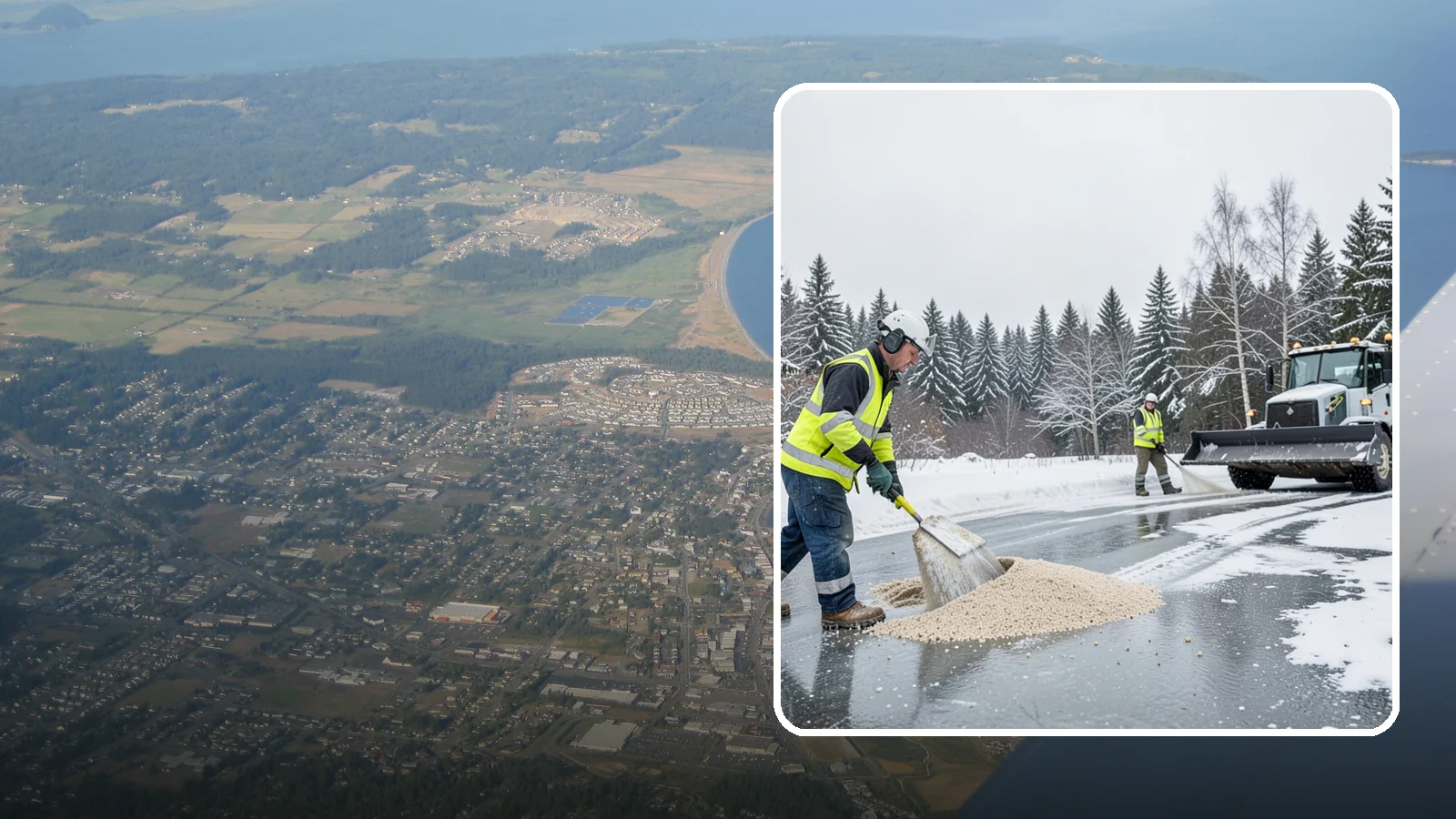 Sand Application in Oak Harbor, Island County, WA - Sand application delivers instant traction on packed ice and during the deep freezes where deicers alone lose their punch.