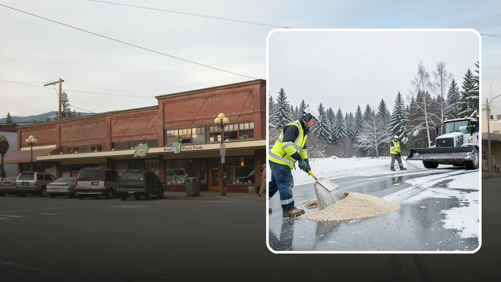 Sand Application in Sedro-Woolley, Skagit County, WA - Sand application delivers instant traction on packed ice and during the deep freezes where deicers alone lose their punch.