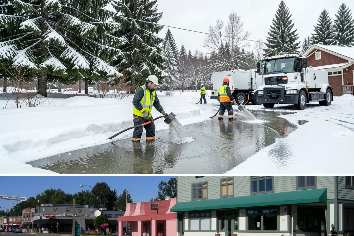 Sand Application in Snoqualmie, King County, WA - Sand application peaks during December and January Arctic outflow events when Puget Sound temperatures drop into the teens and...