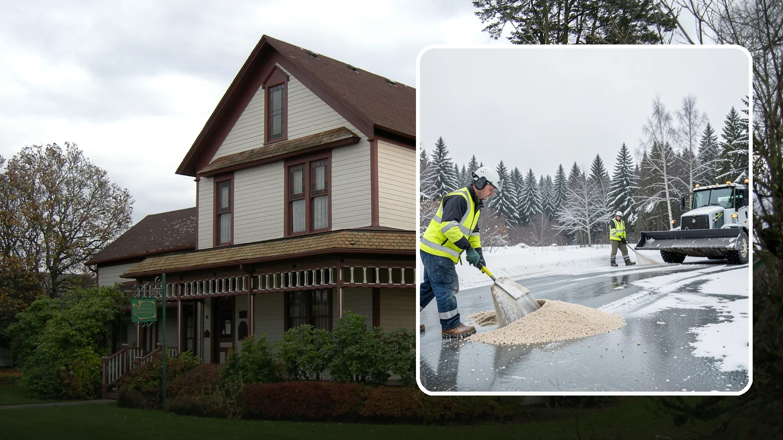 Sand Application in Sumner, Pierce County, WA - Sand application delivers instant traction on packed ice and during the deep freezes where deicers alone lose their punch.