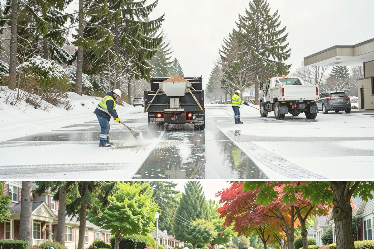 Sand Spreading in Beaux Arts Village, King County, WA - Sand spreading is most valuable during deep-cold snaps and at higher elevations from December through February.