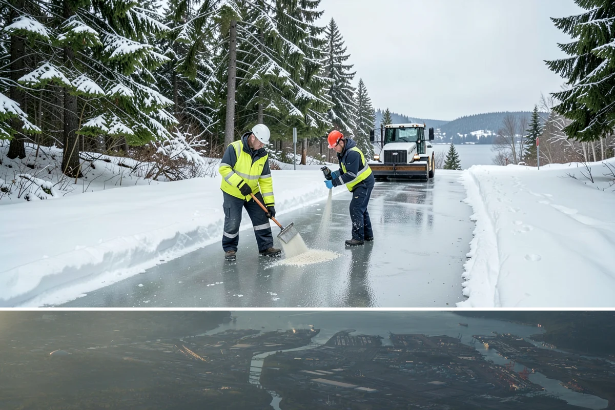 Sand Spreading in Fife, Pierce County, WA - Sand spreading is most valuable during deep-cold snaps and at higher elevations from December through February.