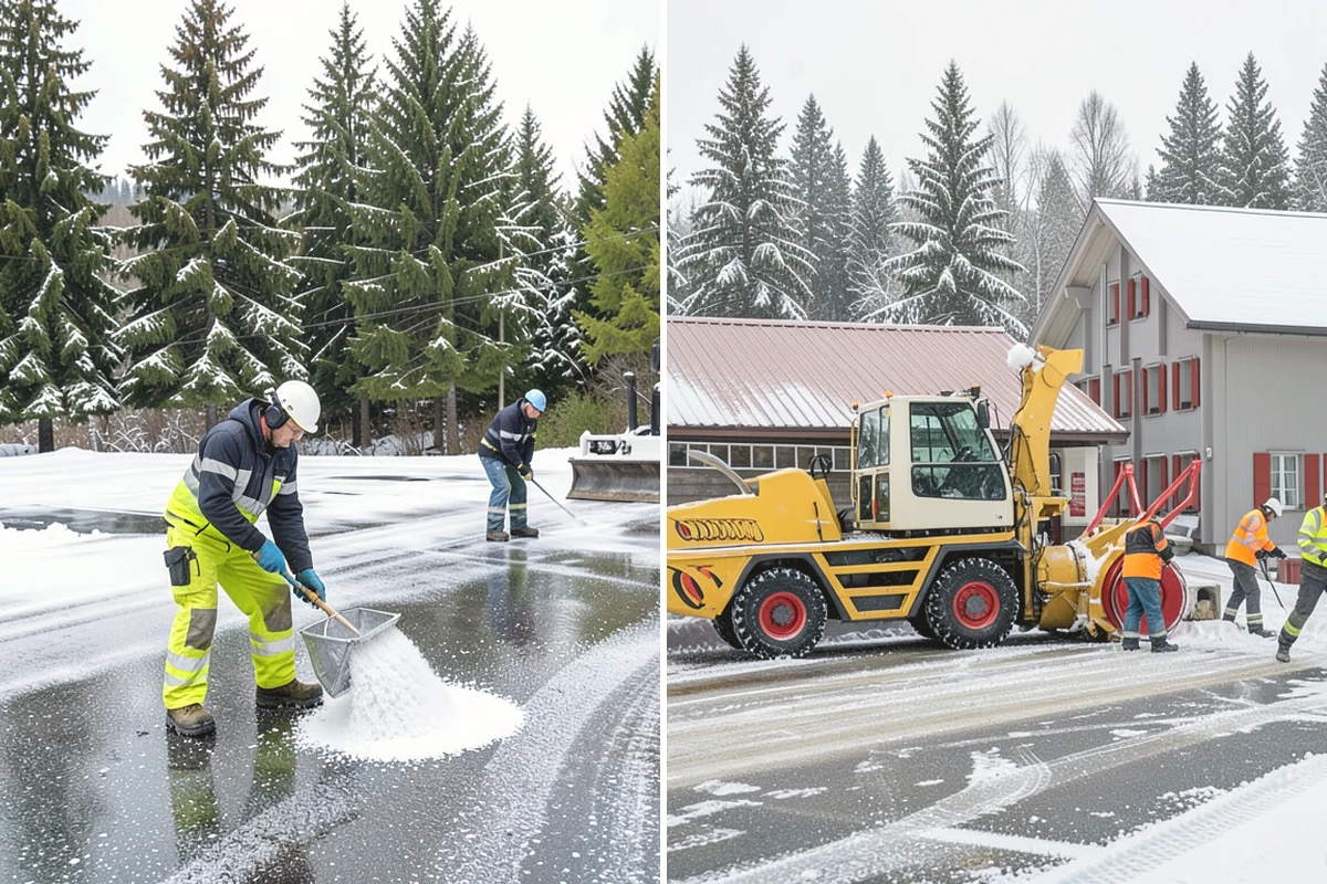 Sand Spreading in La Conner, Skagit County, WA - Assess whether temperatures are too low for effective salting