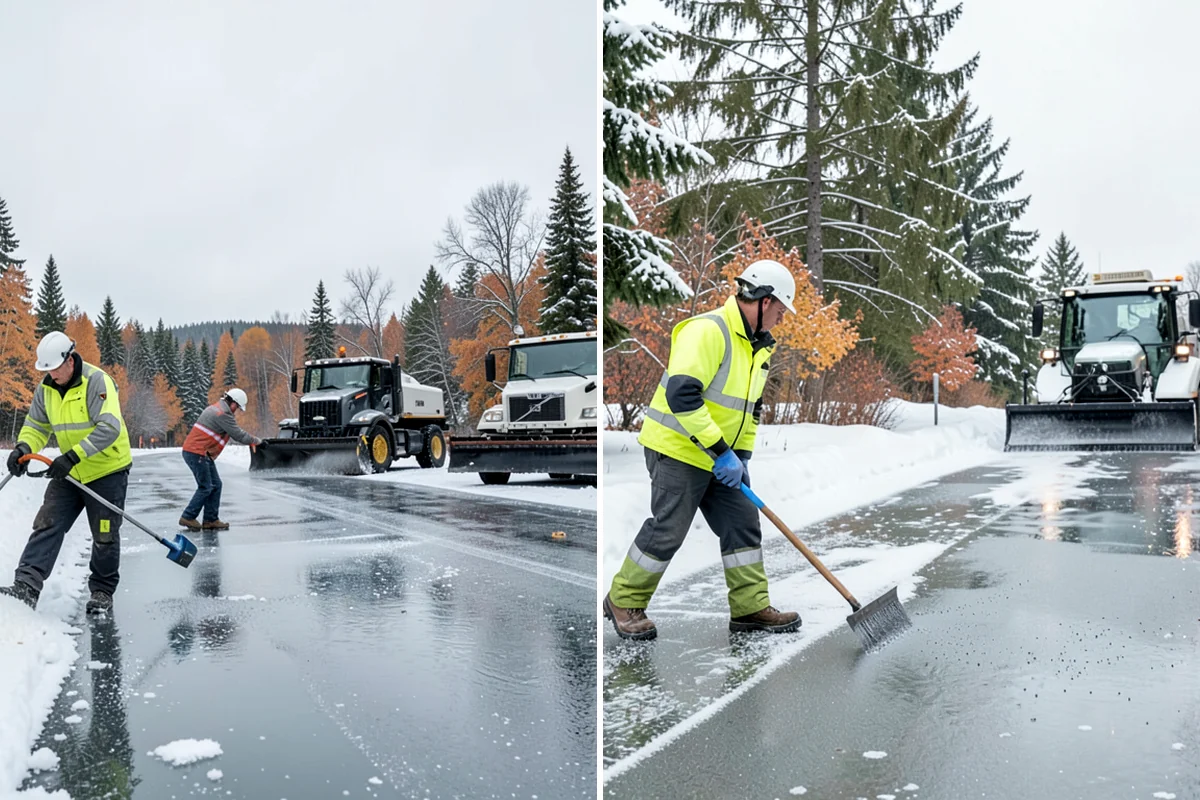 Sand Spreading in Lake Forest Park, King County, WA - Assess whether temperatures are too low for effective salting