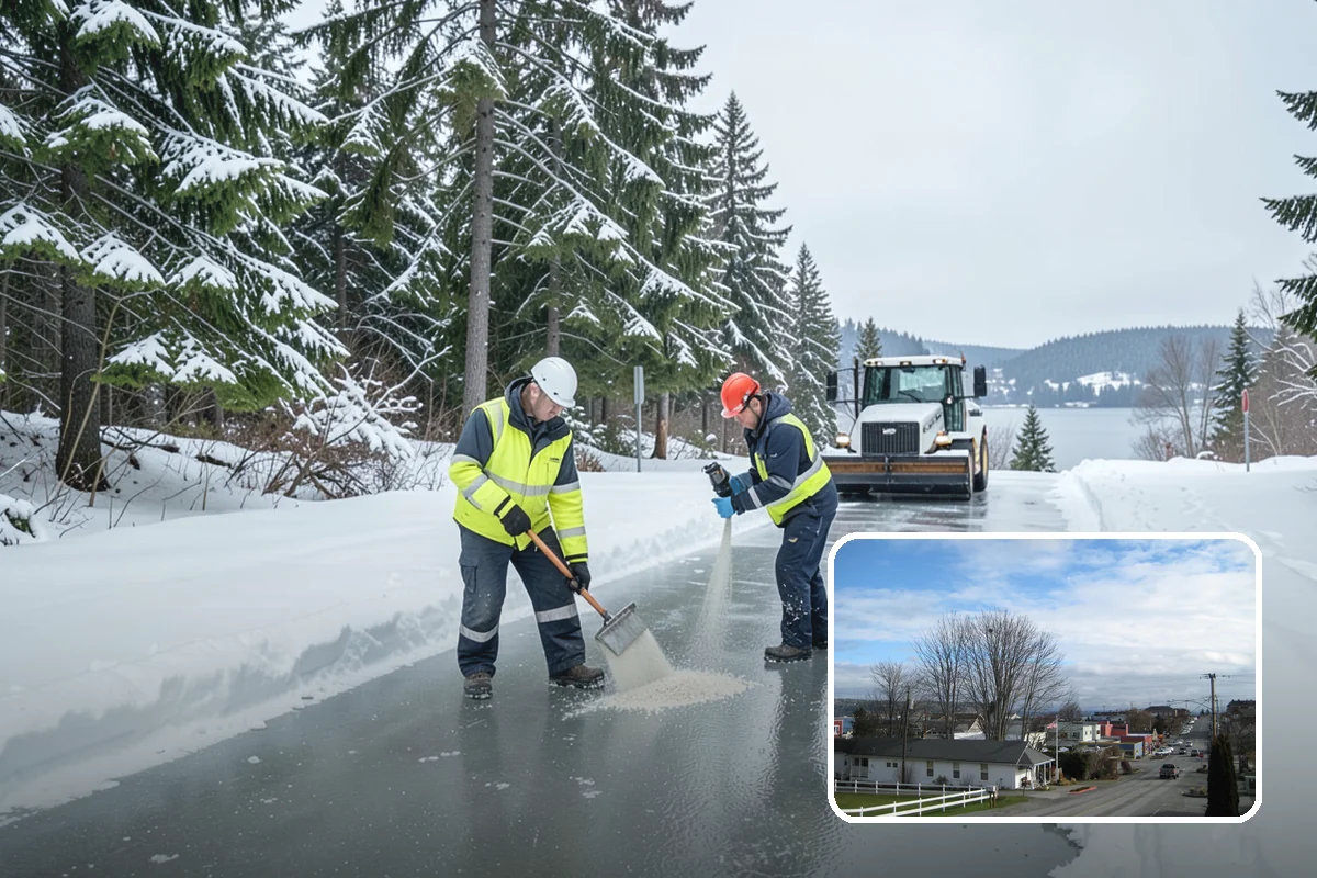 Sand Spreading in Langley, Island County, WA - Delivers traction instantly regardless of how cold it gets
