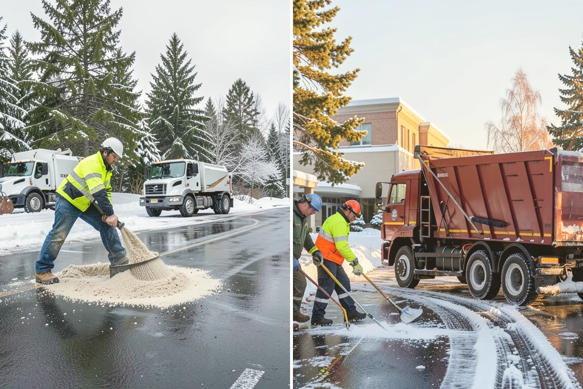 Sand Spreading in Lynnwood, Snohomish County, WA - Assess whether temperatures are too low for effective salting