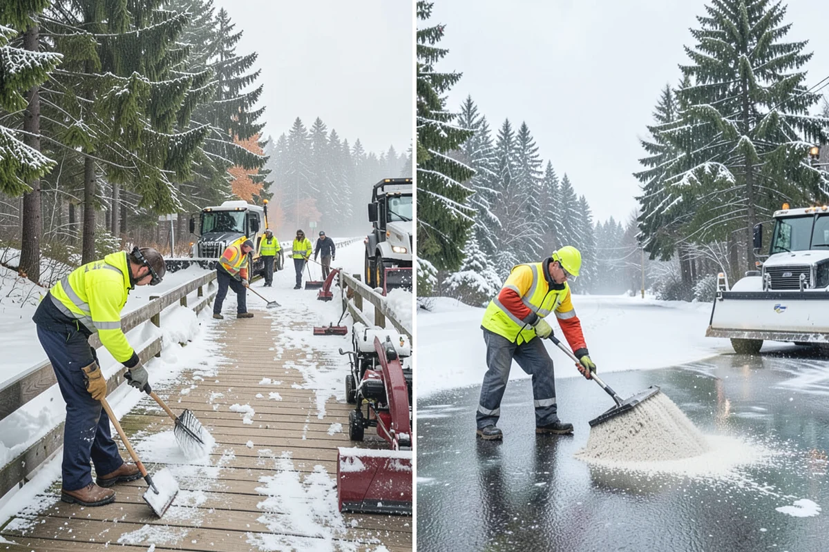 Sand Spreading in Marysville, Snohomish County, WA - Assess whether temperatures are too low for effective salting