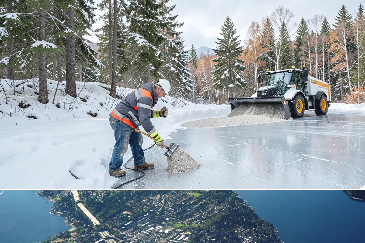 Sand Spreading in Mercer Island, King County, WA - Sand spreading is most valuable during deep-cold snaps and at higher elevations from December through February.
