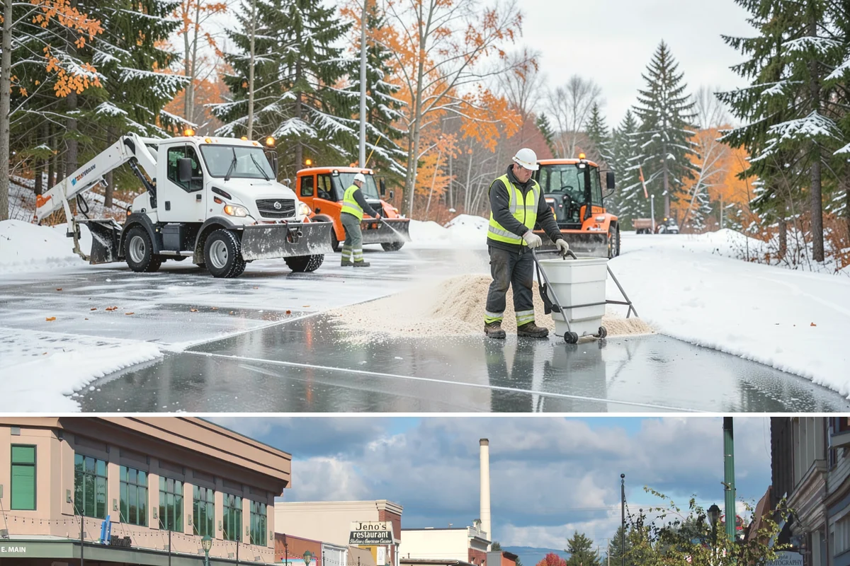 Sand Spreading in Monroe, Snohomish County, WA - Sand spreading is most valuable during deep-cold snaps and at higher elevations from December through February.