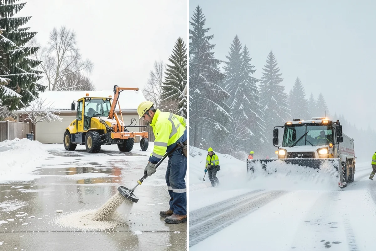 Sand Spreading in Mountlake Terrace, Snohomish County, WA - Assess whether temperatures are too low for effective salting