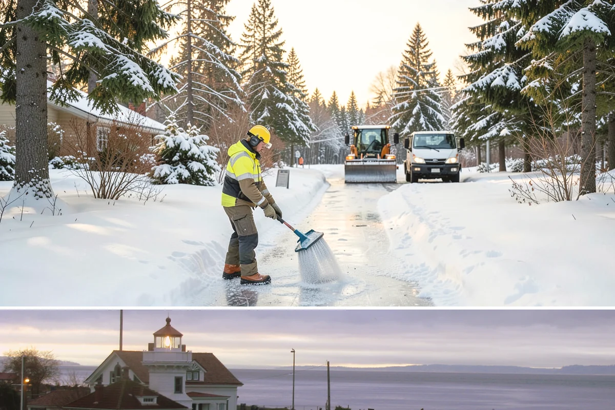 Sand Spreading in Mukilteo, Snohomish County, WA - Sand spreading is most valuable during deep-cold snaps and at higher elevations from December through February.