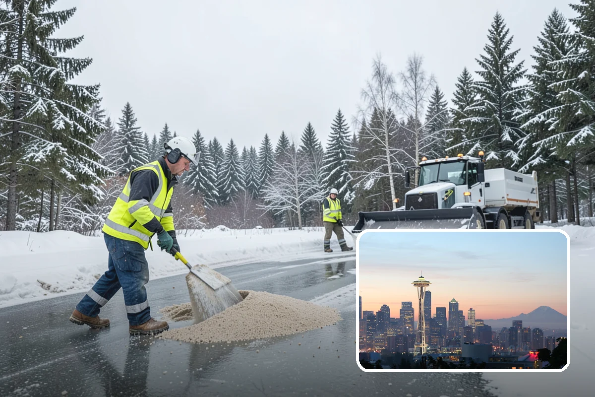 Sand Spreading in Seattle, King County, WA - Delivers traction instantly regardless of how cold it gets