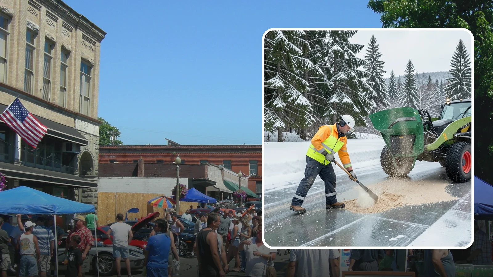 Sand Spreading in Snohomish, Snohomish County, WA - Sand spreading restores instant traction on ice that is too cold or too thick for chemical deicers to melt quickly.