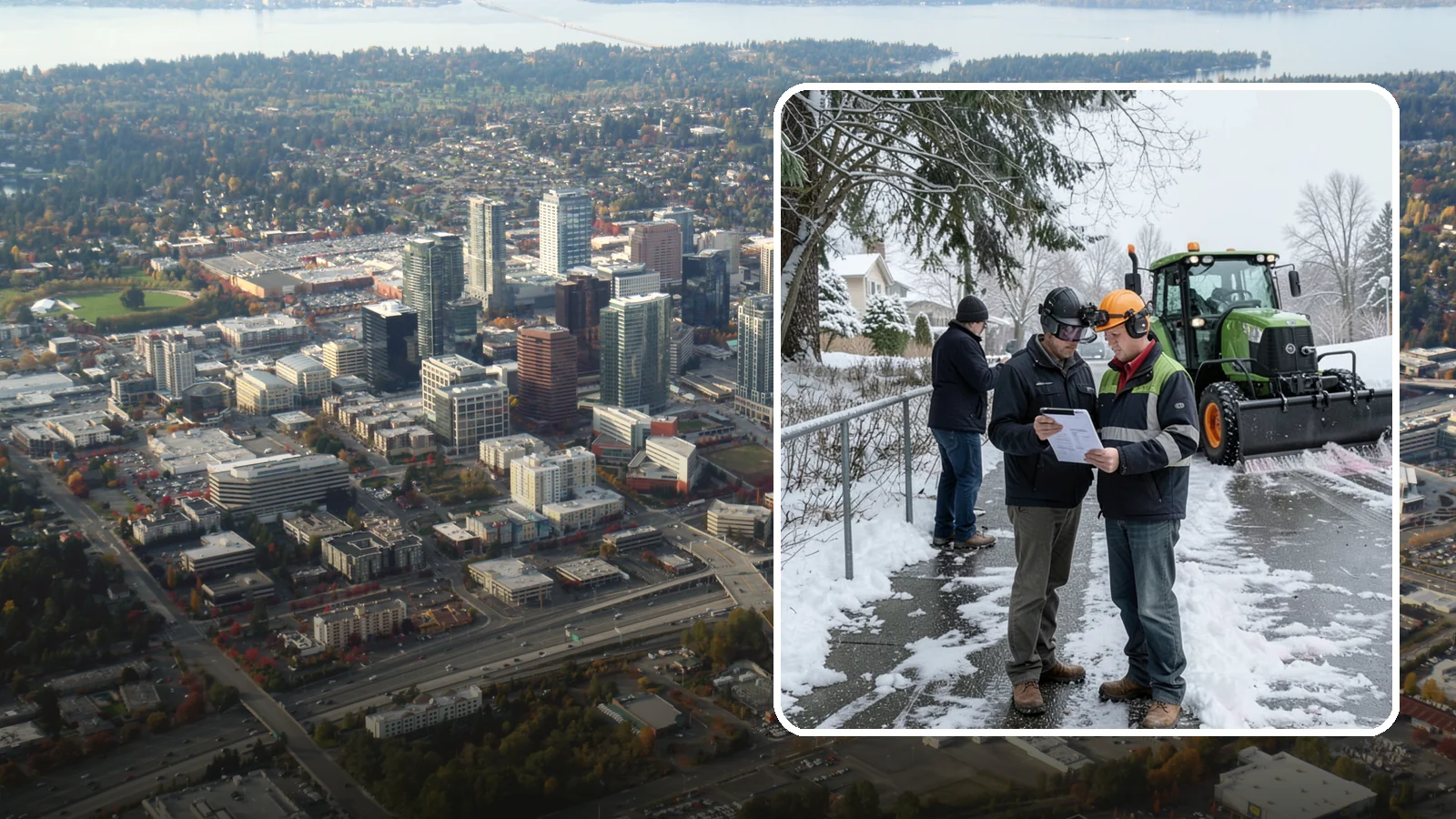 Scheduled Snow Removal in Bellevue, King County, WA - We clear your property on a set schedule during active weather so you never have to place a call.