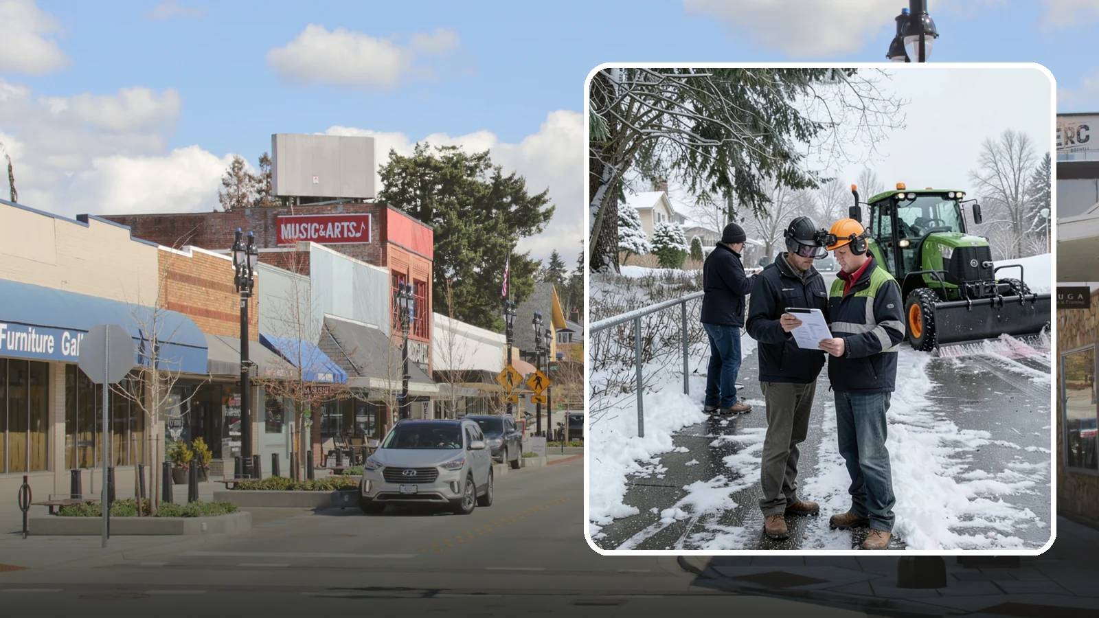 Scheduled Snow Removal in Bothell, King County, WA - We clear your property on a set schedule during active weather so you never have to place a call.