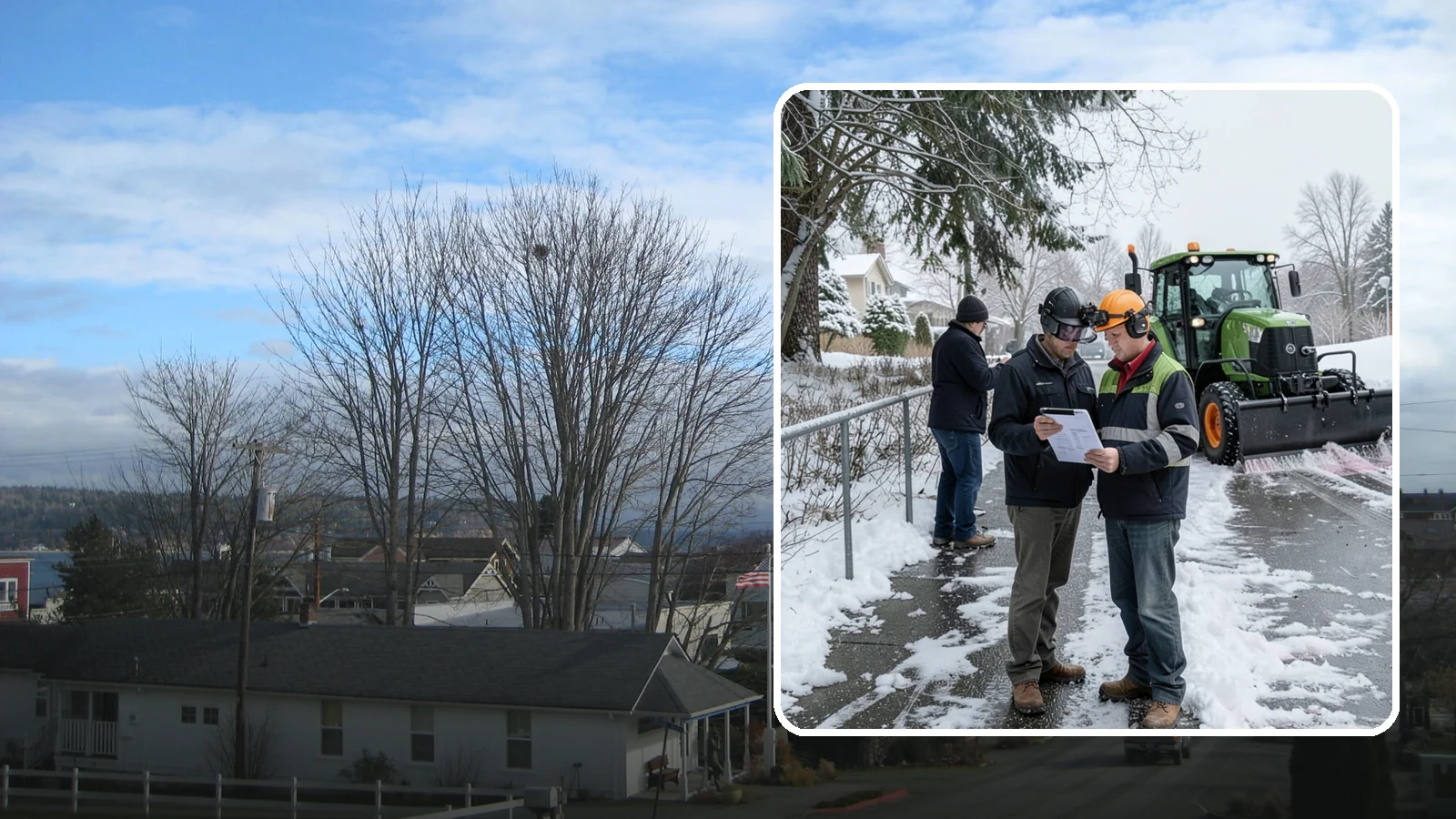 Scheduled Snow Removal in Langley, Island County, WA - We clear your property on a set schedule during active weather so you never have to place a call.