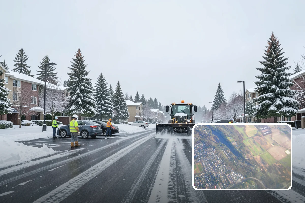 School Campus Snow Removal in Algona, King County, WA - Campus ready before students arrive