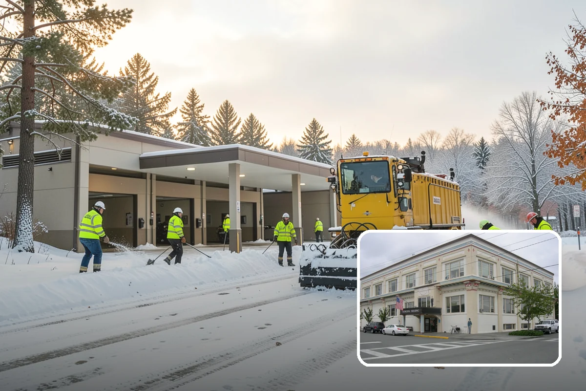 School Campus Snow Removal in Anacortes, Skagit County, WA - Campus ready before students arrive