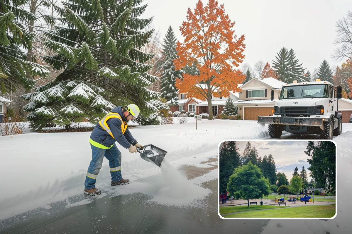 School Campus Snow Removal in Bonney Lake, Pierce County, WA - Campus ready before students arrive