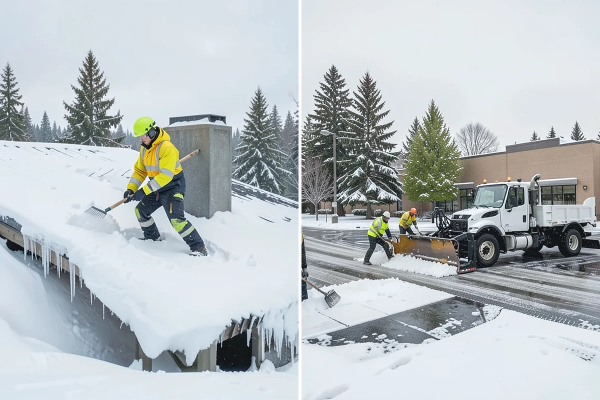 School Campus Snow Removal in Bonney Lake, Pierce County, WA - Prioritize bus loops, drop-offs, and entrances