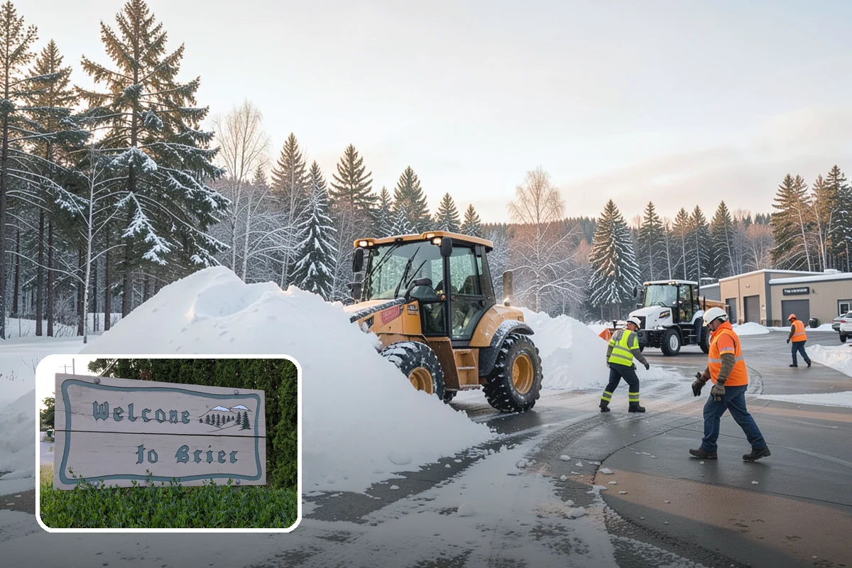 School Campus Snow Removal in Brier, Snohomish County, WA - Campus ready before students arrive