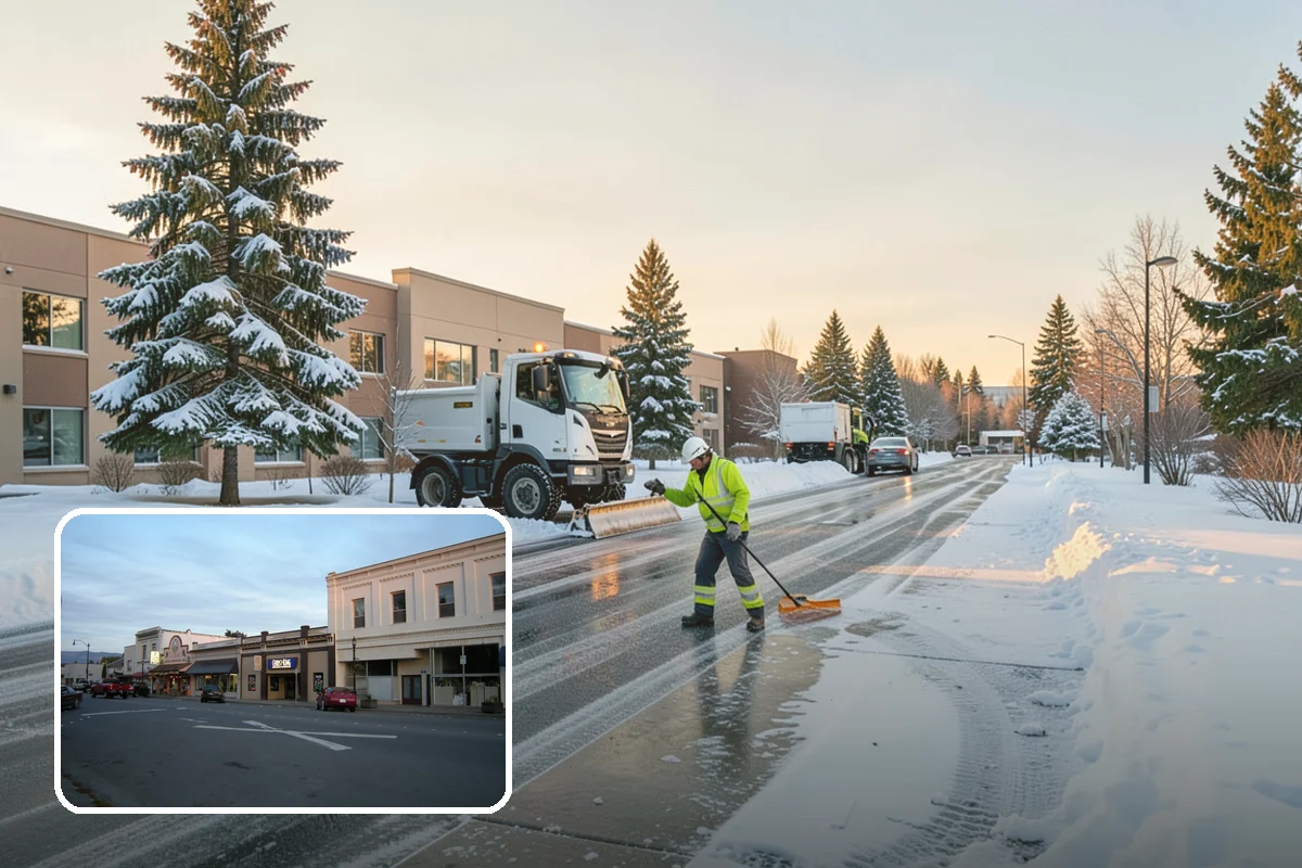 School Campus Snow Removal in Burlington, Skagit County, WA - Campus ready before students arrive