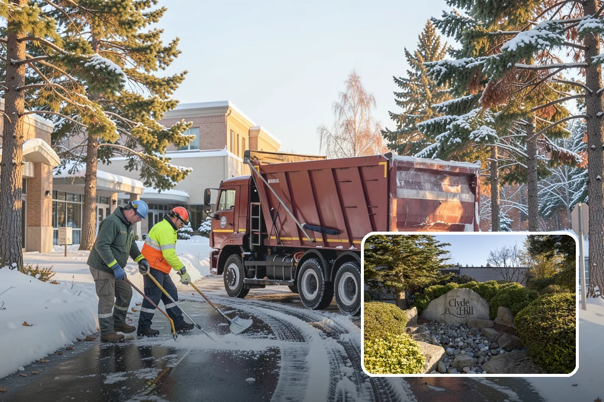 School Campus Snow Removal in Clyde Hill, King County, WA - Campus ready before students arrive