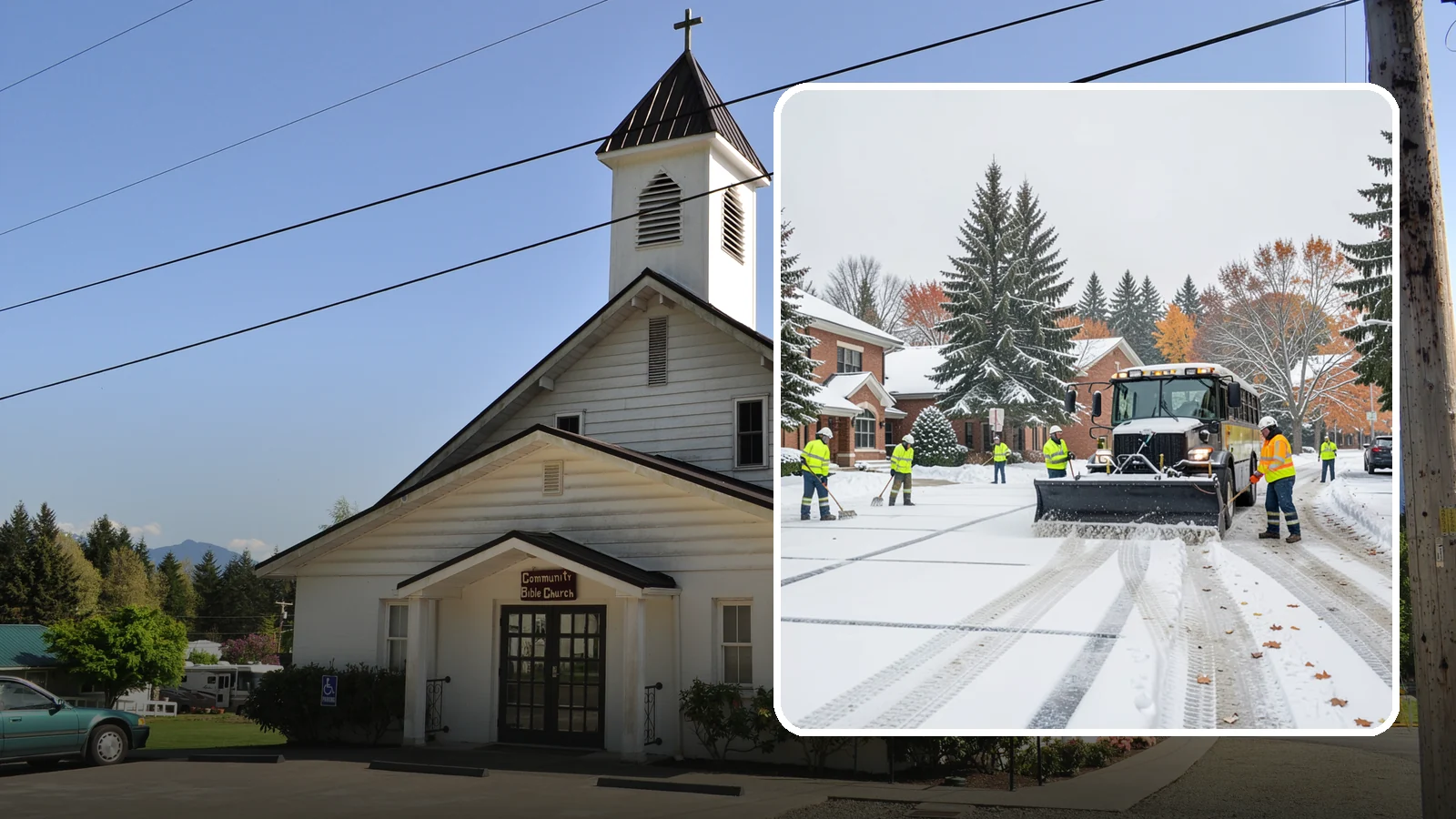 School Campus Snow Removal in Concrete, Skagit County, WA - We clear school campuses so students, staff, and buses arrive and move safely on snowy mornings.