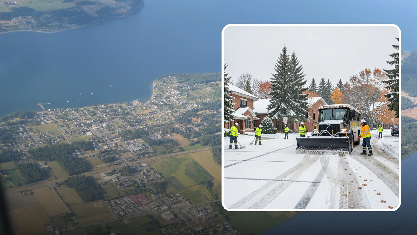 School Campus Snow Removal in Coupeville, Island County, WA - We clear school campuses so students, staff, and buses arrive and move safely on snowy mornings.