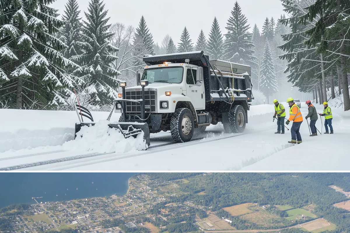 School Campus Snow Removal in Coupeville, Island County, WA - School campus service is most critical on snowy school mornings from December through February.