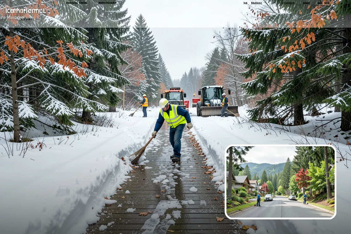 School Campus Snow Removal in Darrington, Snohomish County, WA - Campus ready before students arrive